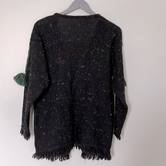 Mondi black flecked wool cardigan with Pom Pom detailing EU 36/ US 6 - Picture 5 of 8